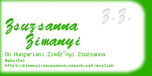 zsuzsanna zimanyi business card